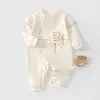 Nuevo Pelele de Primavera y Otoño para Recién Nacidos que Protege la Barriga con Diseño Sin Costuras, Traje de Gateo de Manga Larga para Bebés, Clase A
