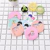 Mini Espejo Pequeño Portátil de Dibujos Animados Hojalata Pequeño Espejo Redondo Redondo Portátil Lindo Espejo de Maquillaje Espejo HD