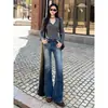 Jeans Retro Americanos Micro-Campana para Mujer, Tendencia Verano 2026 Nuevo Estilo, Pantalones Micro-Campana Elásticos Ajustados Desgastados