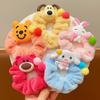 Faixa de cabelo de desenho animado infantil fofa para meninas outono e inverno pelúcia intestino grosso corda de cabelo morango urso não machuca cabelo acessórios para cabelo de meninas cocar