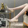 Pillow Crane Branco Salto Alto Nude Feminino Stiletto Ins Fada Verão com Saias Celebridade da Internet Nicho Senso de Design Bico Fino Raso