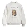 Moletom com Capuz Raglan Manga Longa Patchwork Estampa Retrato Primavera Outono Estilo de Rua Masculino Solto Gola Redonda