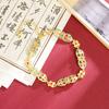 Pulsera Guochao de Arena de Oro con Esmalte de Flores Coloridas Estilo Palacio Ruyi para Mujer, Temperamento, Color Duradero, Joyería de Primera