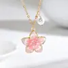 Collar de flores pequeñas de estilo Ins de lujo ligero para mujer, collar con colgante de perla, joyería coreana simple y a la moda, de temperamento dulce