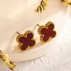 Set de trébol de cuatro hojas de acero de titanio de doble cara transfronterizo de Amazon: pulsera, collar, pendientes, anillo, juego de cuatro piezas, joyería que no se decolora