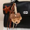 Serie Miu Lindo Perrito de Peluche Colgante de Lazo Accesorios Estilo Ins Estrella de Cinco Puntas Cuerda Trenzada Colgante de Bolsa Llavero