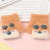 Guantes de invierno para niños de 0 a 4 años, cálidos, lindos, de dibujos animados, para niños y niñas, engrosados, de lana para niños, con tapa abatible, de medio dedo