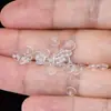 Cabeza de pendiente transparente acrílica, mini disco redondo de rosca externa invisible, accesorio de cabeza para piercing de labio con labio de fondo plano en espiral de rosca 0.9