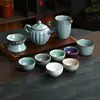 Conjunto de Chá Cerâmico Cinco Fornos Famosos Caixa de Presente para Casa e Escritório, Conjunto Completo de Chá Kung Fu, Item de Lembrança e Presente