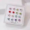 Brincos de Tarraxa Bola Coração de Cristal Super Brilhantes Brincos Doces Enfeites de Orelha Versátil Simples Conjunto Mercadão Mercadoria Atacado