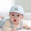 Gorro de Bebé Primavera Delgado Dibujos Animados Dinosaurio Gorra de Béisbol Gorra Protectora del Sol para Recién Nacidos con Ala Ancha para Bebés Pequeños
