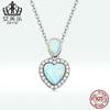 Collar sencillo de ópalo con forma de corazón, superventas en Amazon, de plata de ley s925 con baño de platino y circonita, colgante de moda.