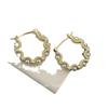 Aretes de Aro de Perlas Doradas de Estilo de Lujo Accesible a la Moda Aretes Franceses Retro Únicos Elegantes Personalizados Hebillas para la Oreja