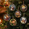 Adornos Navideños de Madera 5D Transfronterizos Set de 6 Piezas para Manualidades, Decoraciones Planas Acrílicas Navideñas
