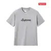 Camiseta de Algodón Pesado Moda Americana Transfronteriza Estampado de Letras Supreme Cuello Redondo Manga Corta Unisex Holgada Casual para Hombres y Mujeres