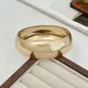 Joyería Transfronteriza Europea y Americana Pulsera Redonda Metálica Exagerada Grande Brillante Sin Costuras Ins Personalizada Apilable Ancha para Mujer