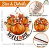 Decoración de otoño para el hogar, decoraciones de puerta, decoraciones de pared de calabaza, campo de calabazas, hojas de arce, porche de granja de cosecha, decoración del hogar para interiores y exteriores