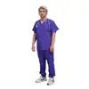Uniforme Cirúrgico com Gola V de Malha Fina Xadrez Respirável para Homens e Mulheres, Touca de Enfermeiro, Uniforme de Trabalho Yl