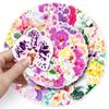50 Calcomanías de Phalaenopsis Flor Dibujo Animado Planta Corazón de Niña Decoración Impermeable Cuaderno Libro Pegatinas de Tarjeta Goo