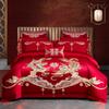 Algodão Vermelho Grande Algodão de Fibra Longa Casamento Peça Quatro Algodão Quarto de Casamento Colcha Acompanhante Presente de Casamento Roupa de Cama