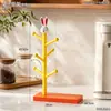 Suporte de mesa fofo de coelho de orelhas compridas para armazenamento de copos com bandeja de drenagem para copos de água, canecas de café, conjuntos de chá e porta-copos pequenos