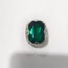 Luxo Leve Sentido de Alto Padrão Esmeralda Quadrado Vidro Diamante Salto Alto Sapato Fivela Destacável Temperamento Versátil Flor de Sapato Acessórios