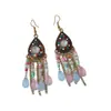 Aretes Europeos y Americanos Bohemios de Cuentas de Semilla Transfronterizos, Aretes Estilo Palacio de Estilo Vintage, Aretes de Estilo Étnico para Vacaciones en Yunnan