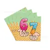 Bestseller Transfronterizo 67 Set de Suministros para Decoración de Fiesta de Helados de Verano Platos de Papel Servilletas de Papel Mantel Montaje de Ambiente de Fiesta