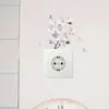 Hs1308C Estilo Realista Planta Flor Flor de Pessegueiro Flor de Pera Adesivo de Interruptor Autoadesivo Adesivo Decorativo Fresco para Quarto Casa