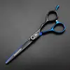 Nuevas Tijeras de Peluquería Shenxingzhe de 6.0 pulgadas con Cabello Negro y Azul Tijeras para Cortar el Cabello Tijeras Planas Tijeras para Flequillo Tijeras Adelgazadoras
