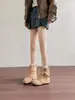Botas curtas cinzas femininas que aumentam a altura, moda para pessoas baixinhas, coleção outono e inverno 2026, botas calça de sola grossa, botas western cowboy Martin