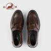 Couro de Ovelha Masculino Brogue Couro Genuíno Respirável Formal Business Mocassins Tendência para Homens