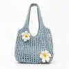 Bolso holgado de gran capacidad tejido hueco para mujer 2026 nuevo estilo para ir al trabajo bandolera individual bolso de flor tejida bolso tote