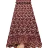 Tul suizo bordado floral en stock, Tela bordada para ropa de mujer africana, Encaje de algodón africano
