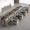 Tela de mesa de escritório minimalista moderna estação de trabalho mesa de computador para funcionários estação de trabalho para várias pessoas combinação de móveis para posição de funcionário