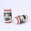 Ágata Natural Três Olhos Dzi Contas Soltas Genuínas Estilo Xizang Contas Cilindricas Vermelhas e Brancas DIY Contas para Acessórios de Colar Pulseira
