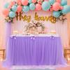 Decoración popular de mesa de postres para banquetes de cumpleaños de Amazon, faldón de mesa de malla, faldón de mesa para fiesta de Halloween