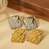 Pendientes de onda cuadrada para mujer, acero de titanio, no se decoloran, pendientes de alto nivel, pendientes de acero inoxidable, transfronterizos Amazon