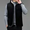 Chaleco cálido para hombre de imitación de piel de visón yingao invierno cremallera engrosado con felpa interior casual para mediana edad suéter transfronterizo venta al por mayor