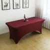 Capa Elástica para Mesa 1.8m Transfronteiriça para Casamentos e Banquetes ao Ar Livre em Hotéis, Capa de Mesa de Cocktail em Poliéster, Toalha de Mesa Retangular
