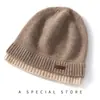 Cachemira Otoño/Invierno 2026 Nuevo de Alta Gama para Mujer de Doble Capa Bloque de Color Tejido Cálido Moda Pesado Envolvente Sombrero Casual
