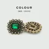 Botones de Abrigo de Gama Alta, Botones Retro de Metal con Incrustaciones de Diamantes y Perlas, Botones Decorativos Cuadrados de Cristal para Piel, Versátiles