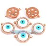 Accesorios para joyería DIY conector de ojos de diablo chapado en oro de cobre puro no se cae taladro no se decolora pulsera