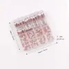 160 piezas de uñas artificiales cortas cuadradas para pies, estilo francés, diseño minimalista, fáciles de aplicar y quitar, vienen en una caja
