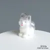 Cachorro Estereoscópico de Pelúcia Desenho Animado Pequenos Enfeites de Resina Chaveiro DIY Feito à Mão Pingente Pingente Material para Joias Acessórios