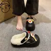 Novas Chinelos Casuais de Inverno/Outono 2026, Confortáveis e Não Cansativos, para Uso Externo, Peludos, Fofos, com Sola Grossa, Fechados na Ponta, para Mulheres
