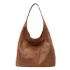 Bolso de Hombro Individual de Gran Capacidad Retro Transfronterizo Bolso Tote de Alta Gama para Viajes Estilo Perezoso Bolso de Mano de Cuero Suave Bolso Personalizado para Mujer