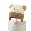 Chapéus de Urso Quentinhos e Fofos para Outono e Inverno, Chapéus com Proteção para Orelhas para Meninos e Meninas, Bebês e Crianças Pequenas, Chapéus de Lã, Chapéus de Tricô para Bebês e Crianças