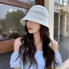 Sombrero de Pescador para Mujer, Verano, Tejido Calado, Protección Solar, Sombrero para el Sol, Sombrero para Adelgazar la Cara, Sombrero de Pescador