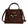 Bolso tipo satchel esmerilado de nicho coreano, bolso cuadrado pequeño para mujer, nuevo para Otoño 2025, textura de alta gama, estilo occidental, bolso de hombro único, bandolera